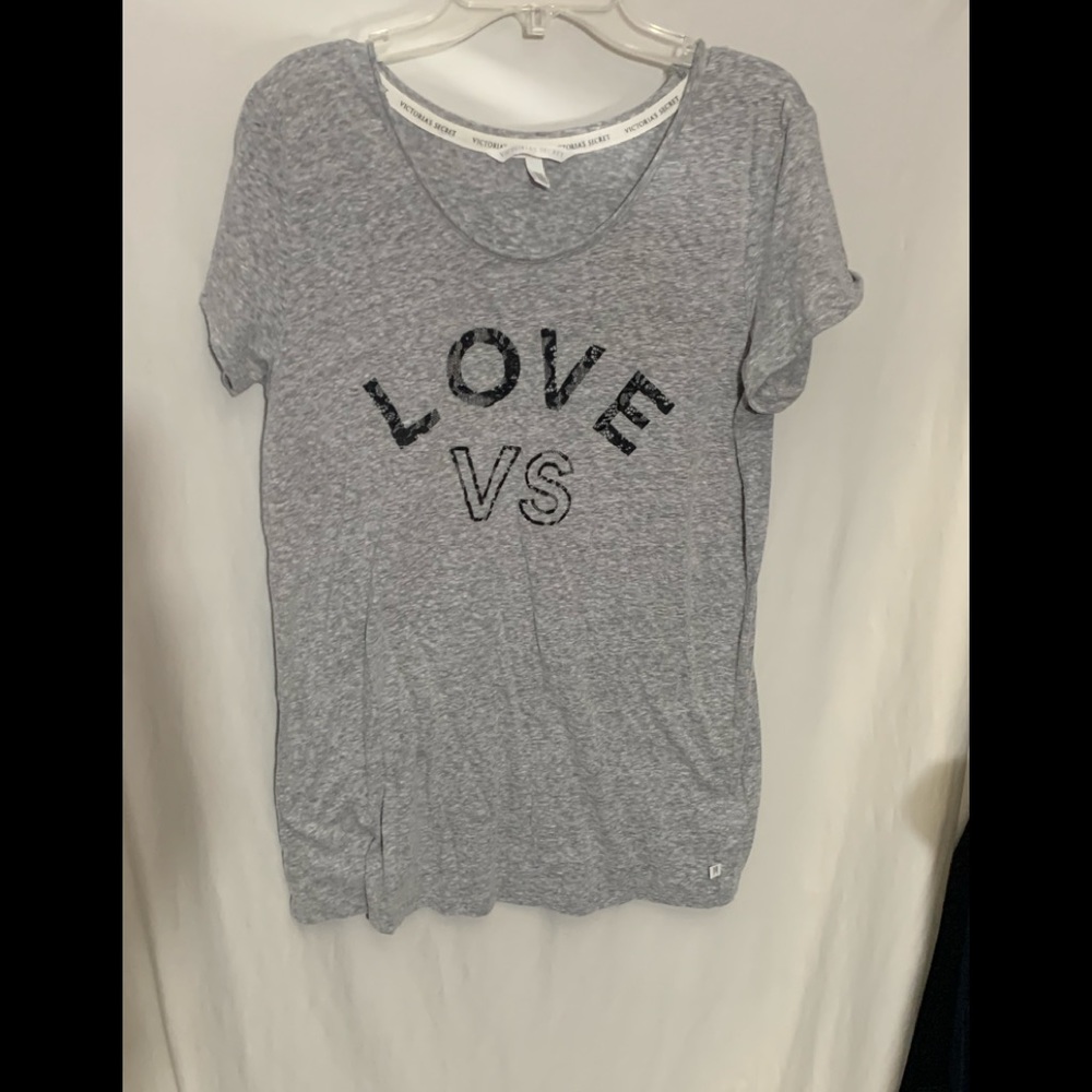 Victoria’s Secret Love VS Heather Grey Logo Tee